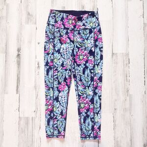 Lilly Pulitzer Luxletic Weekender High Rise Midi Leggings "Pineapple Paradise" S